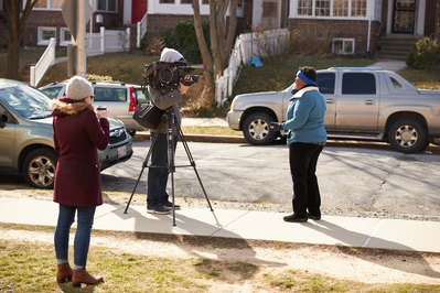 State Senator Mary Washington talking to camera at political campaign event in Baltimore, Maryland