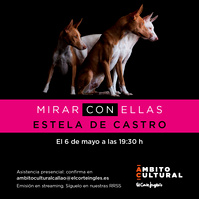 Cartel de la conversación "Mirar con ellas" con Estela de Castro