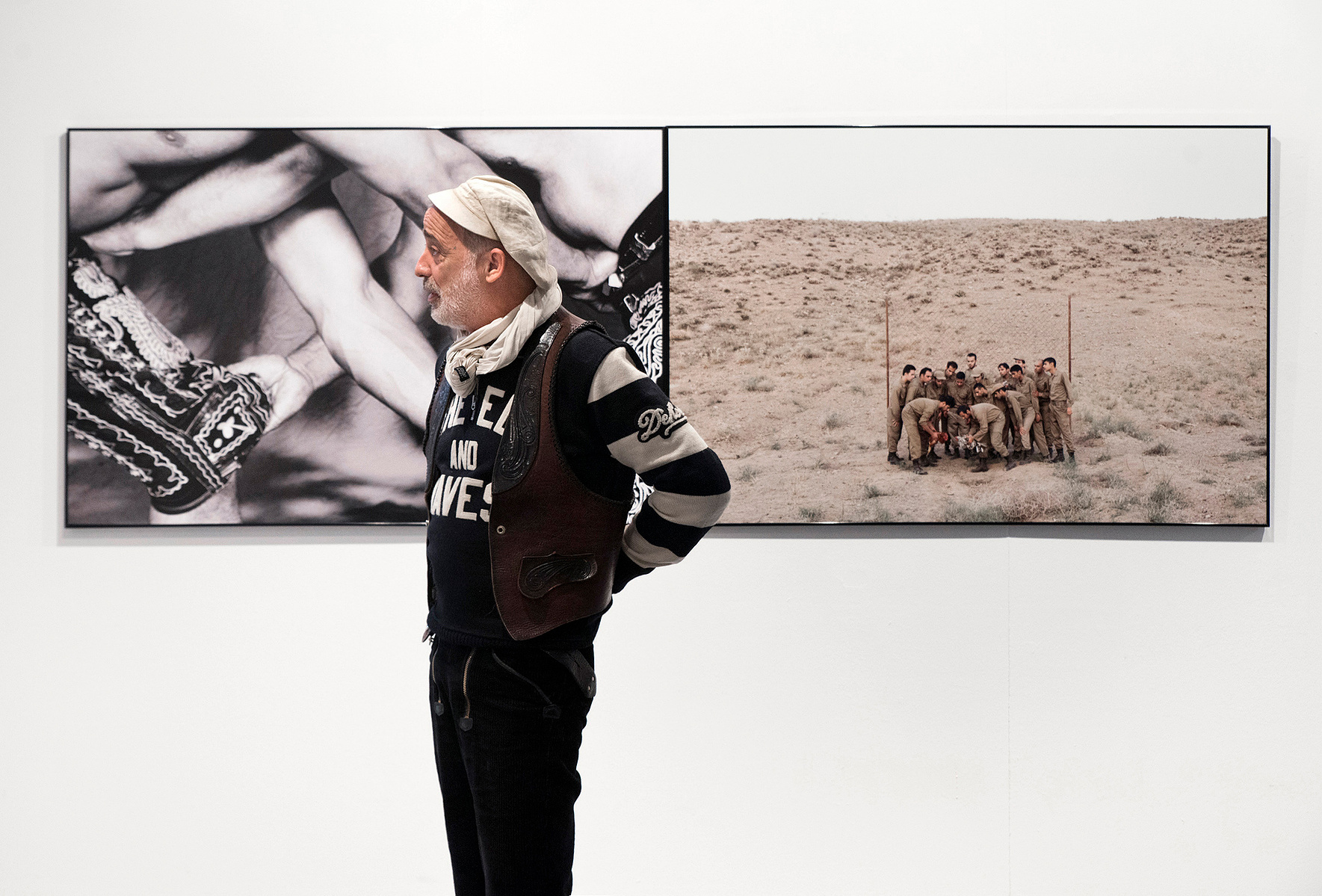Zara Fernández de Moya y Santiago Olmo, comisarios de la exposición Miradas Paralelas. Irán-España: fotógrafas en el espejo en el Museo Barjola de Gijón