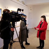 Soledad Córdoba y Zara Fernández de Moya en la exposición "Trilogía del Alma" en la Cárcel de Segovia