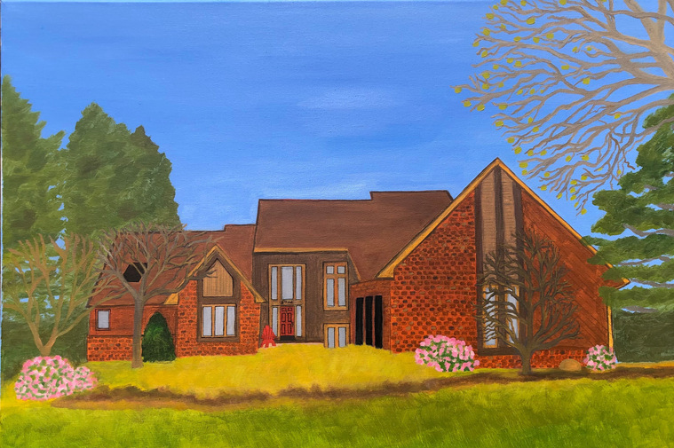 Ann Arbor Home Oil on Canvas 22x28