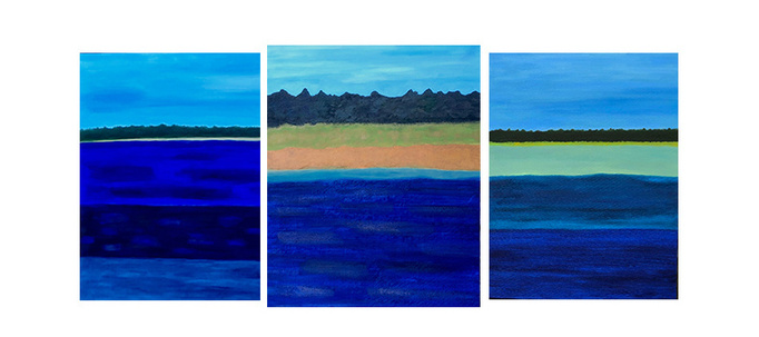 Lake Michigan Swim Triptych
22x28