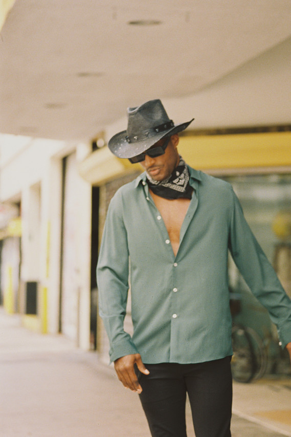 Urban cowboy with Jame Lorenzo shot in 35mm film by gara in los angeles