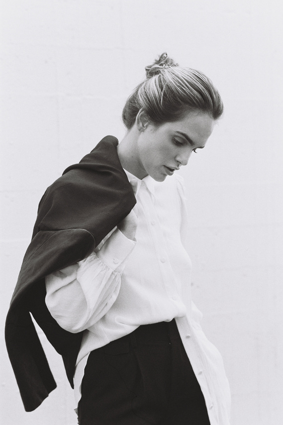 Suits Editorial with Kassidy Ramirez shot in 35mm film by gara in Los Angeles