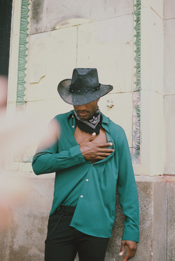 Urban cowboy with Jame Lorenzo shot in 35mm film by gara in los angeles