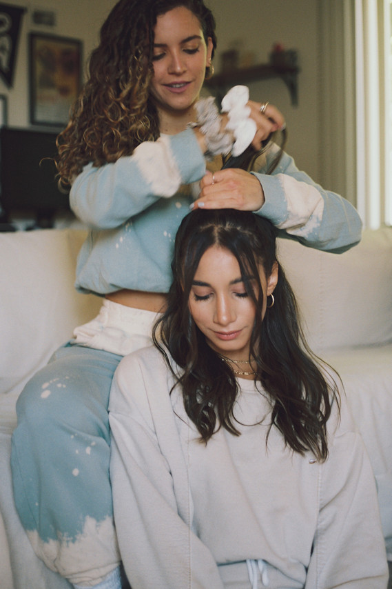 Lya and Gaby for Alkeme Gold campaign Fall 2020 shot on 35mm film by gara