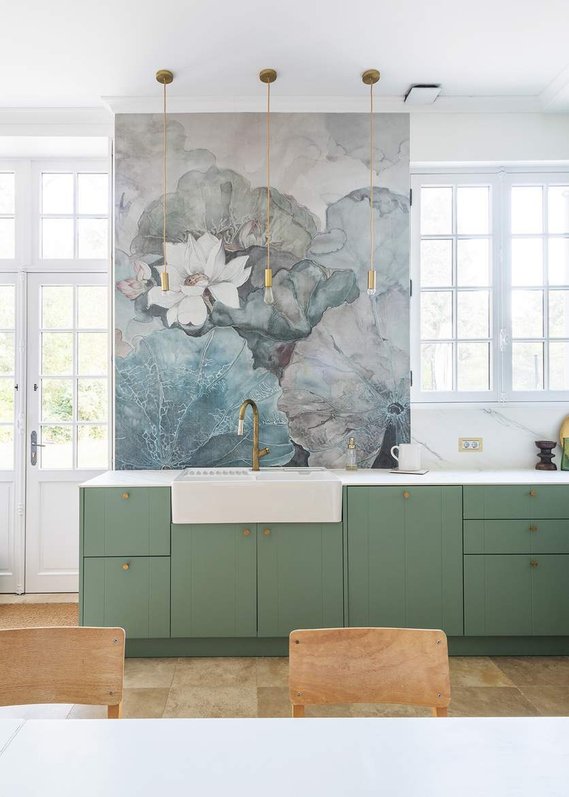 GREENROOM - Agencement d’une cuisine de charme, d’un cabinet de toilette, d’une salle de bain sous les toits - Emilie Guitton, architecte d'intérieure - Grand ouest - Nantes - Bretagne - Aquitaine - Pays basque

