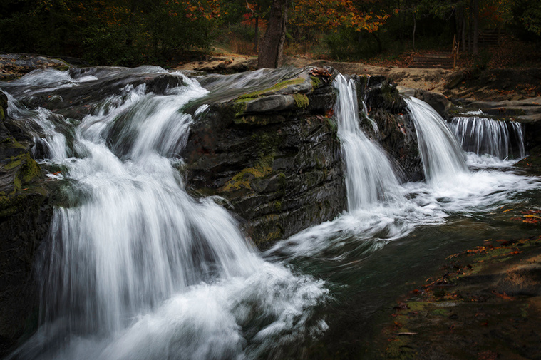 Small waterfalls on a nature preserve in Pinson, Alabama.