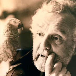 Peter and his faithful, beloved, quirky pet parrot, Kasuku. They were inseparable.