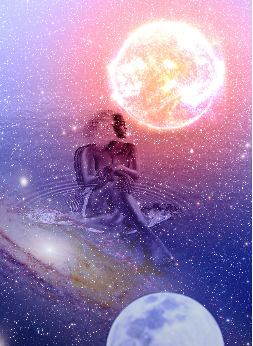 A collage/composite self portrait of Leilah Dhoré by Leilah Dhoré for PYAP: Black Healing Spaces 