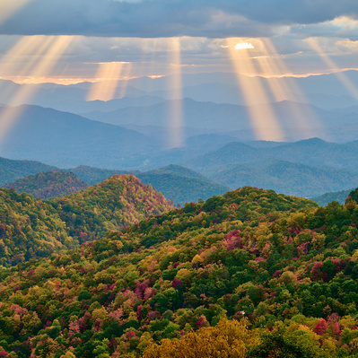 Play of light over the Smoky mountains of TN