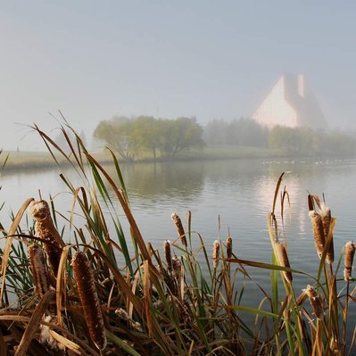 Sunrise over The Royal Canadian Mint located in Winnipeg Manitoba.