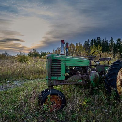 Old tractor abandoned in the Interlake area in Manitoba.
