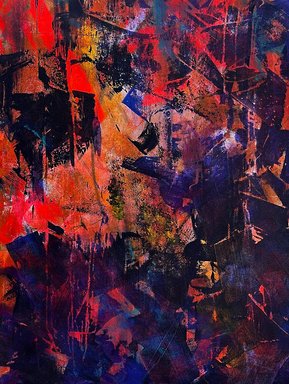 vibrantly colored contemporary abstract painting