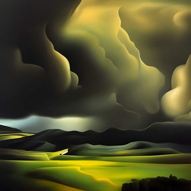 Fluid, sculpted landscape art print by Cam Villar