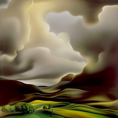 modern landscape art in vibrant colors