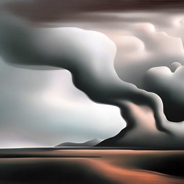 Fluid, sculpted landscape art print by Cam Villar