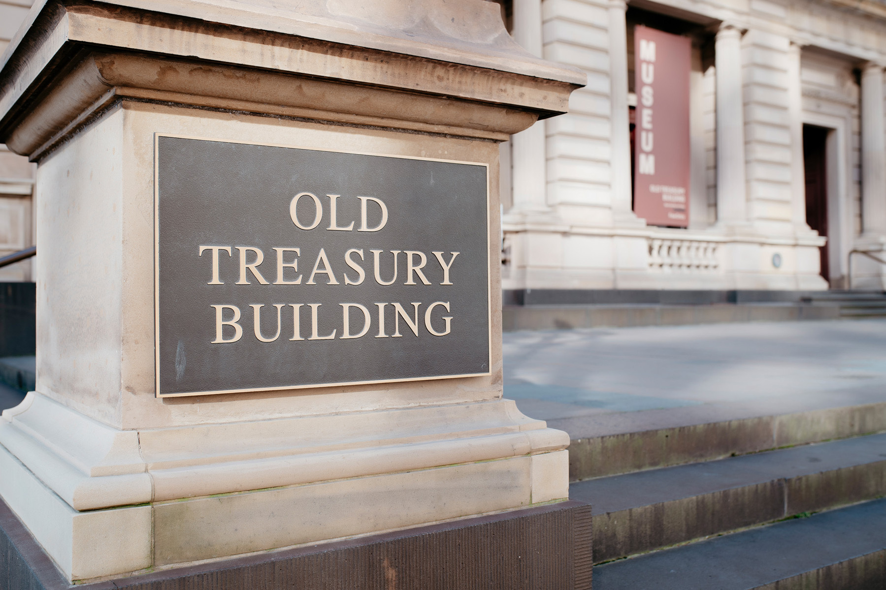 old treasury building sign