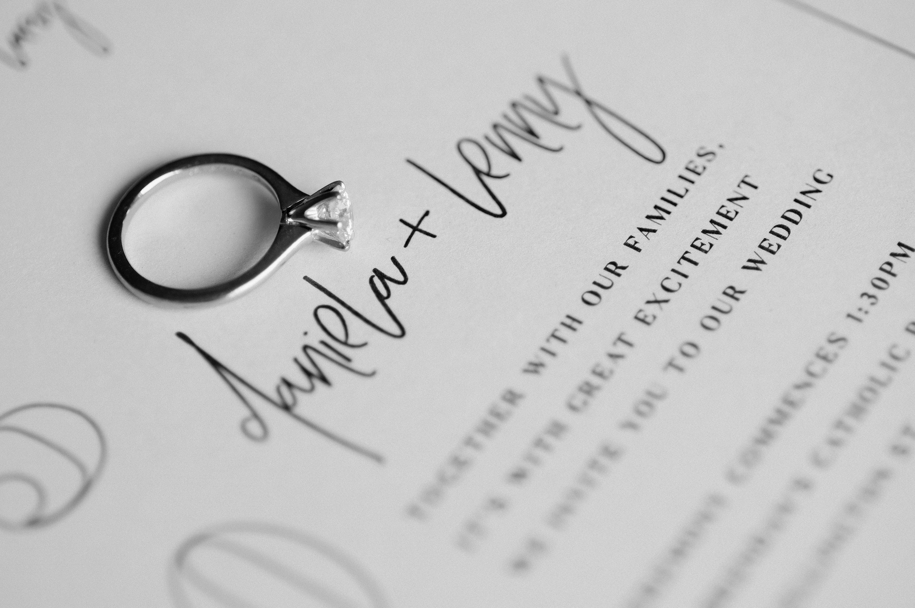 writing with a sliver ring with a Dimond in it 