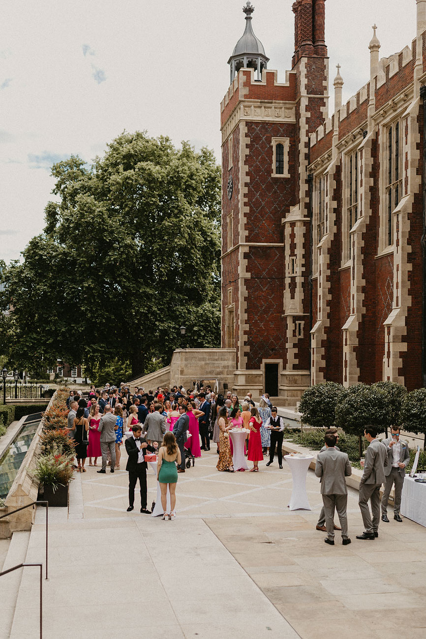wedding party outside Lincoln's Inn