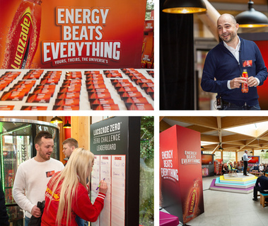 Collage of images from a corporate social event for Suntory Beverage & Food GB&I Lucozade. Professional Corporate Event Photographer www.eventimage.ie