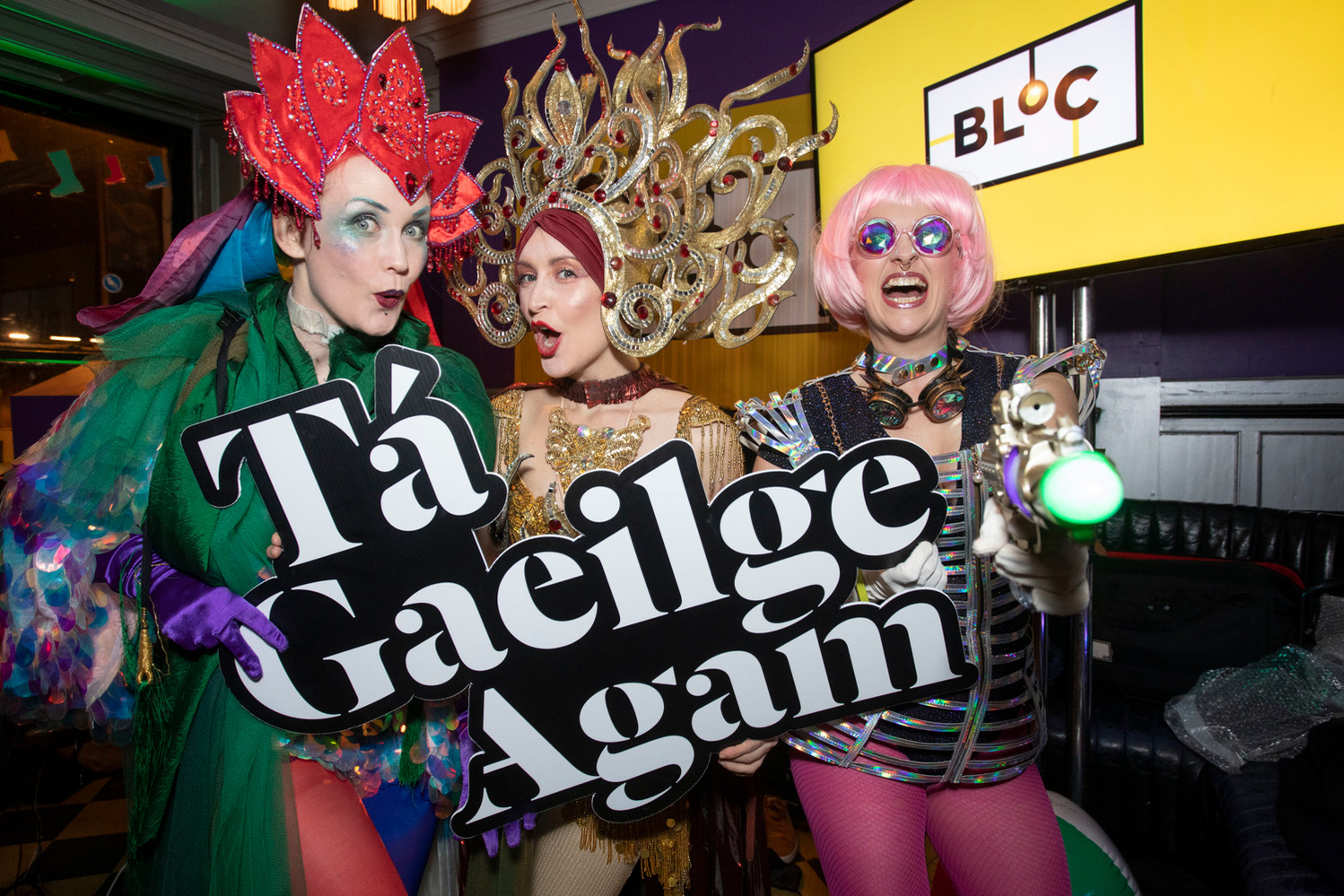 Colourful lively PR photo to promote new programme of events for TG4.  Press PR Photocall Event photographer Dublin