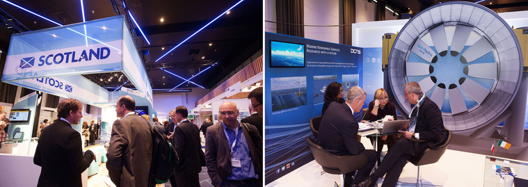 Live corporate exhibition Ocean Energy Europe: Annual Conference, Croke Park, images of stands and speakers and networking Event Photographer Dublin 