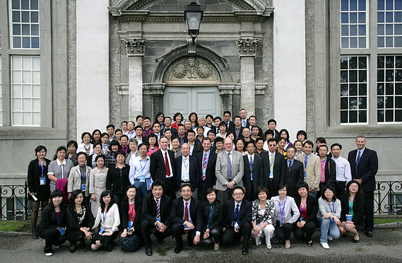 Large corporate group photo at Powerscourt House and Gardens, Co Wicklow. Professional event photography services Dublin  Corporate Event Photographer
