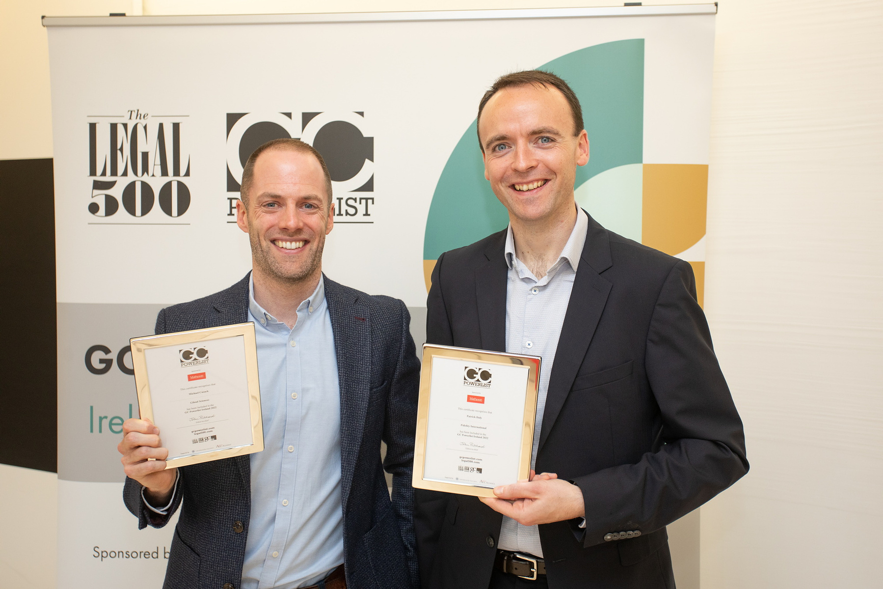Corporate awards photographer Dublin, award winners at Legal 500 GC Powerlist Ireland 2022