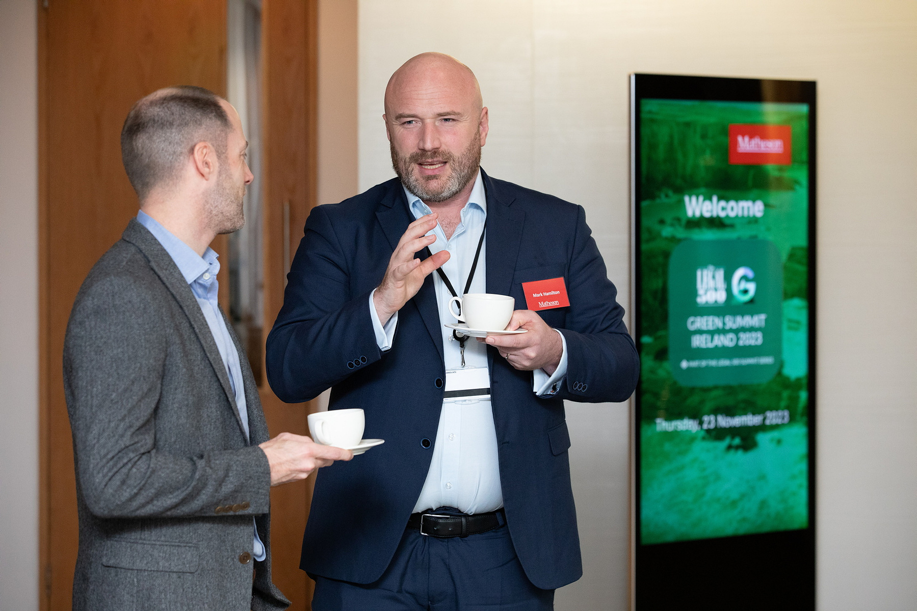 Event photo of attendees networking at The Legal 500, Green Summit Ireland 2023 at Matheson LLP Dublin. Corporate event photography www.eventimage.ie