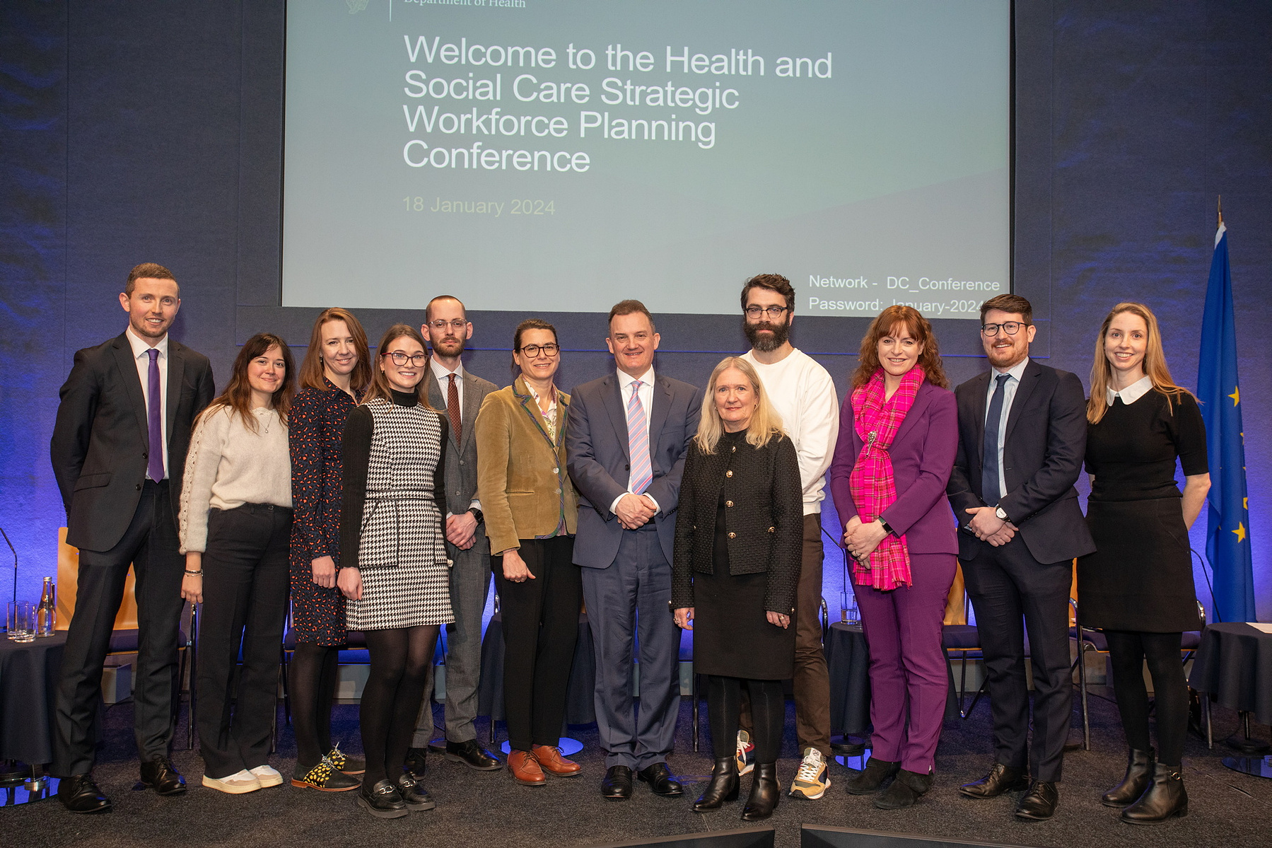 Group event photo of attendees at The Health and Social Care Conference in Dublin Castle.  Corporate Event Photographer Dublin 