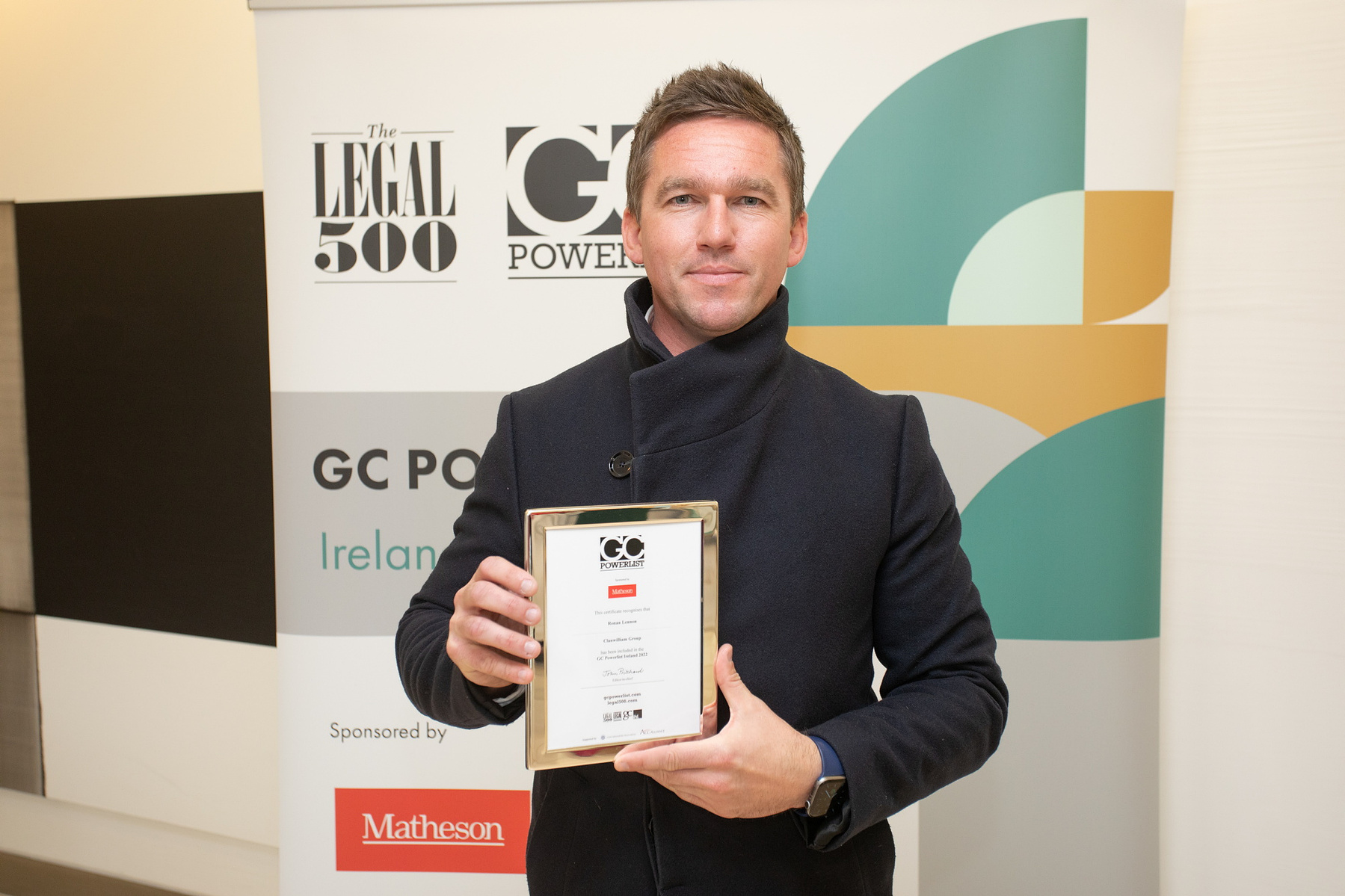 Corporate awards photographer Dublin, award winners at Legal 500 GC Powerlist Ireland 2022