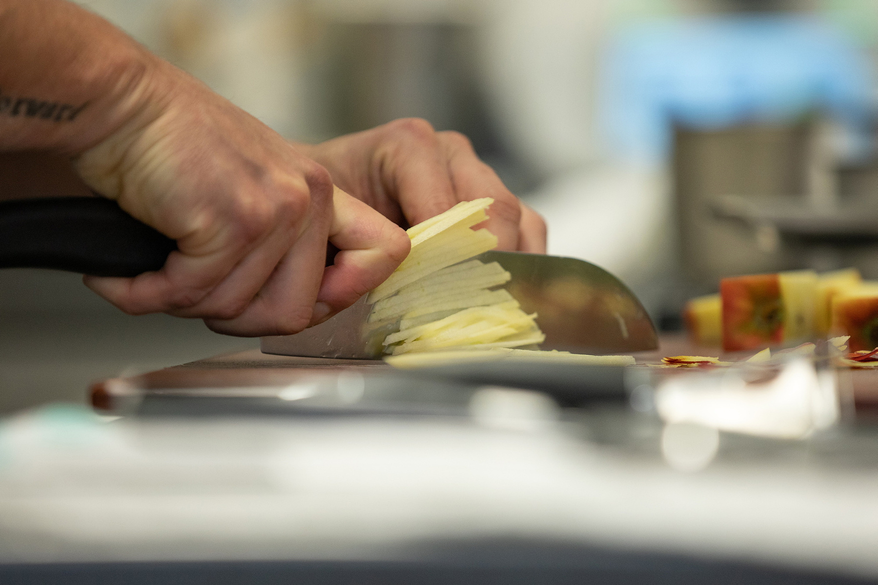 close up of food being chopped at live event awards food photographer dublin 