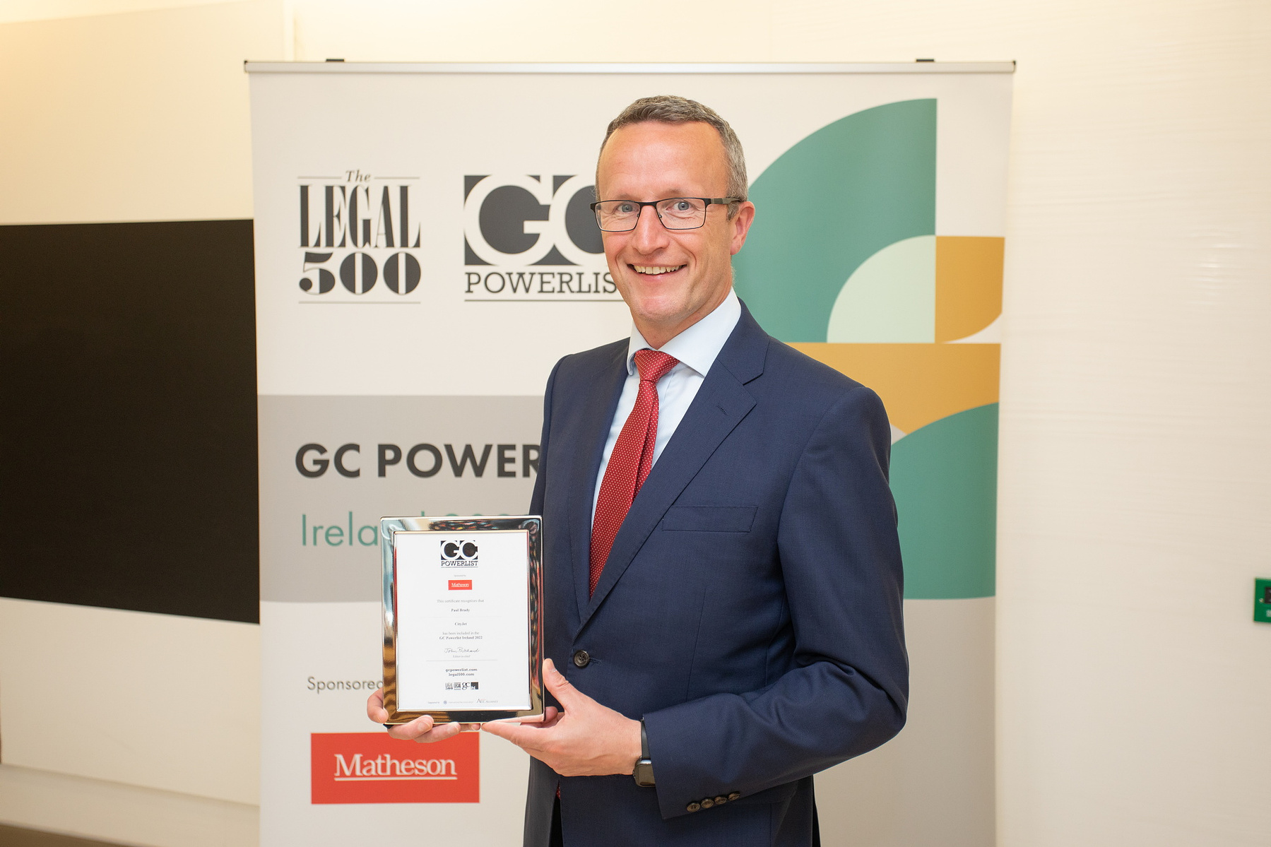 Corporate awards photographer Dublin, award winners at Legal 500 GC Powerlist Ireland 2022
