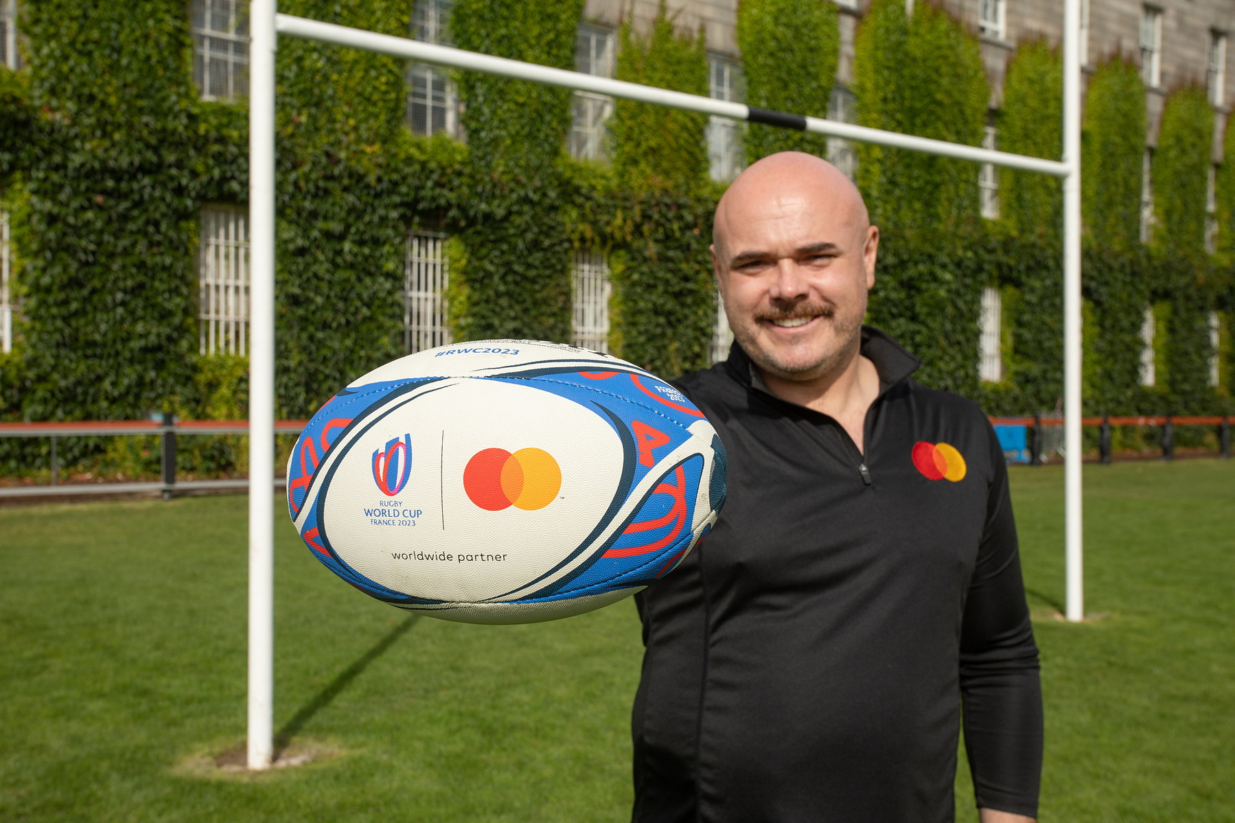 President of Ireland’s first LGBT+ Inclusive rugby club, Richard Fagan pictured at a training session for local children at Trinity College, Dublin. Mastercard Future of Rugby Report. Corporate event photographer www.1image.ie