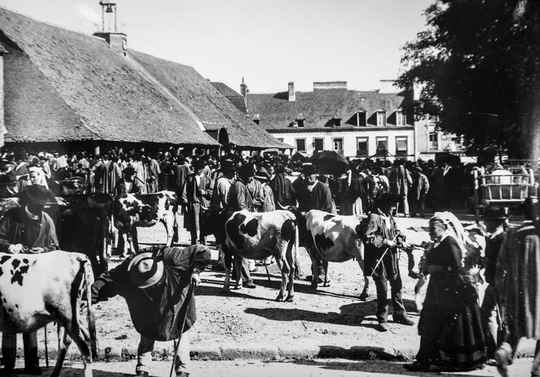 Photographie Fernand Cadoret, Foire, région du Faouët, circa 1900
