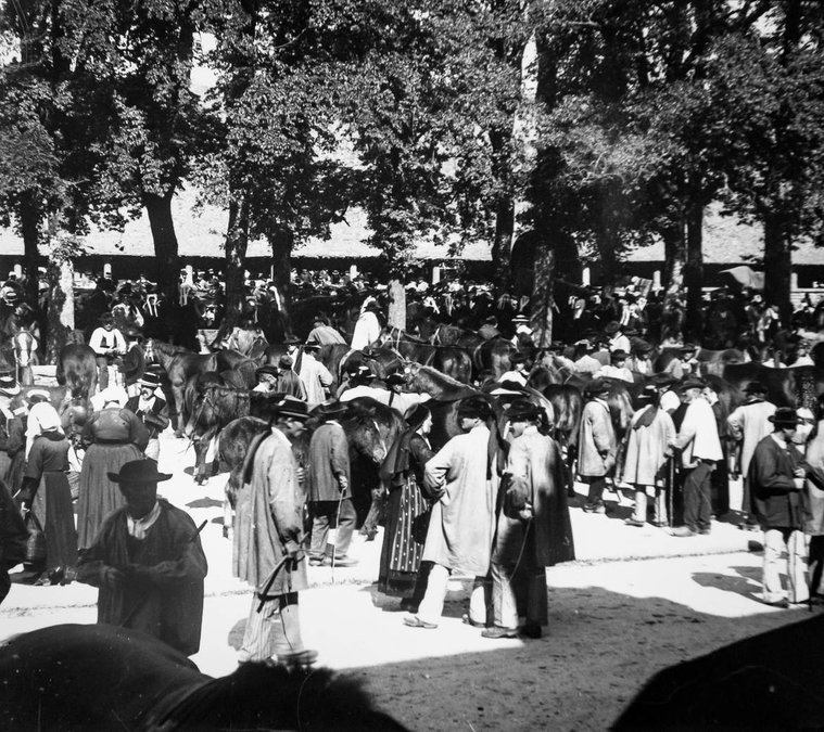 Photographie Fernand Cadoret, Foire, région du Faouët, circa 1900