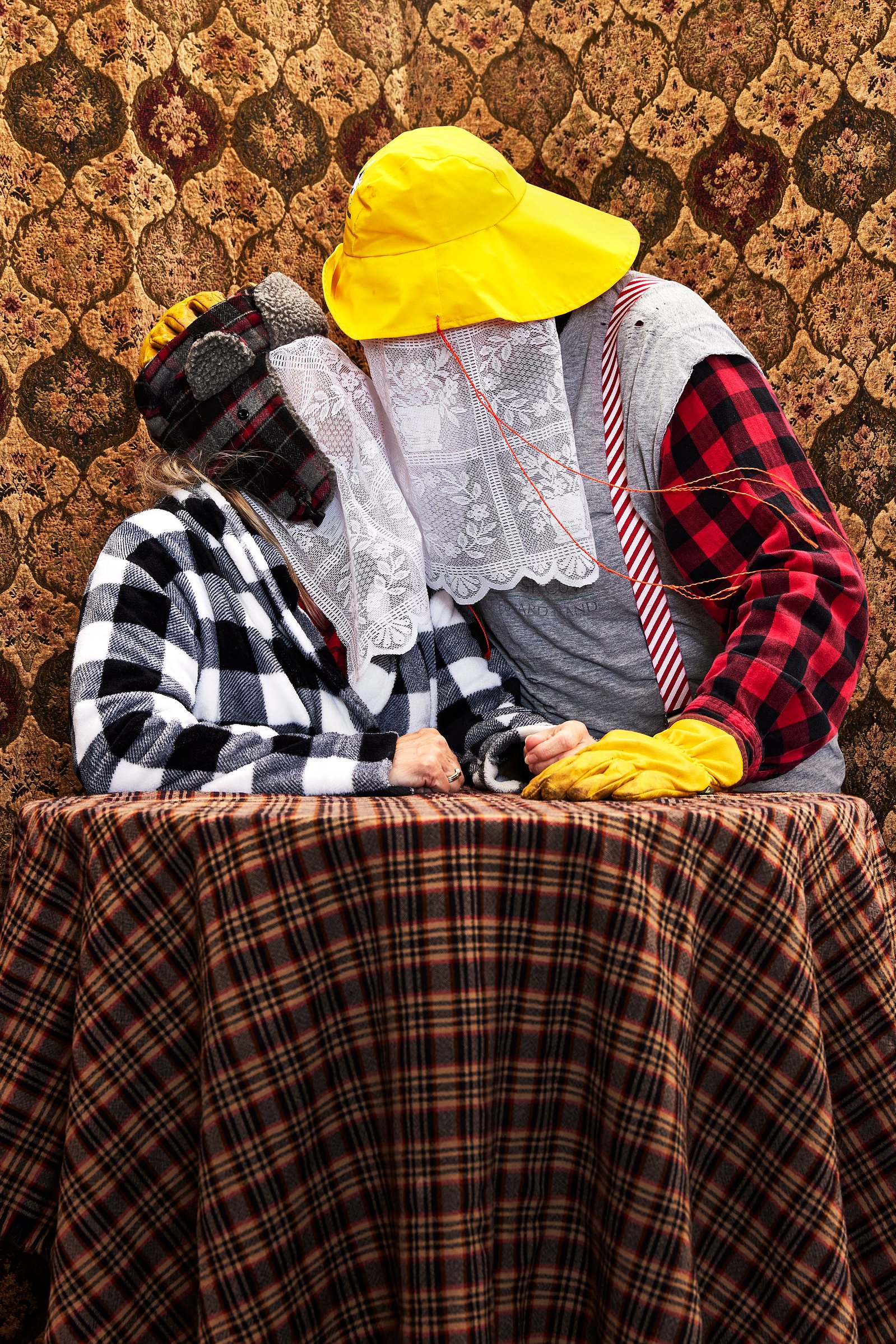 Portrait of a mummer in St John's, Newfoundland. Sue & Paul Dynes was photographed by Adam Coish Photography in 2022.