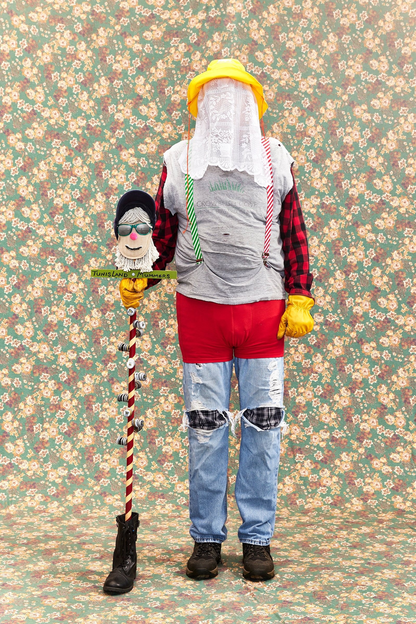 Portrait of a mummer in St John's, Newfoundland. Paul Dynes was photographed by Adam Coish Photography in 2022.
