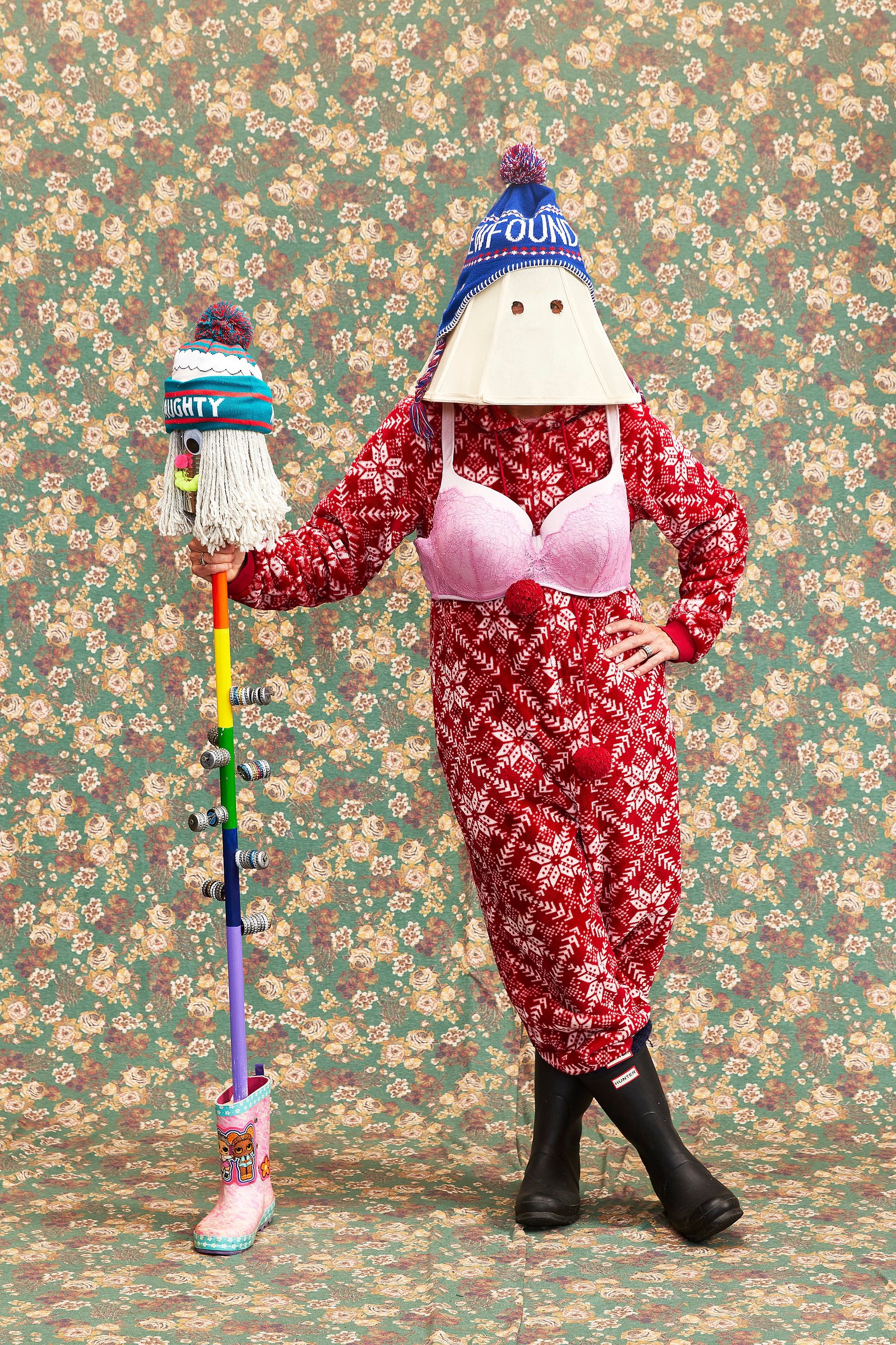 Portrait of a mummer in St John's, Newfoundland. Sharon Brophy was photographed by Adam Coish Photography in 2022.