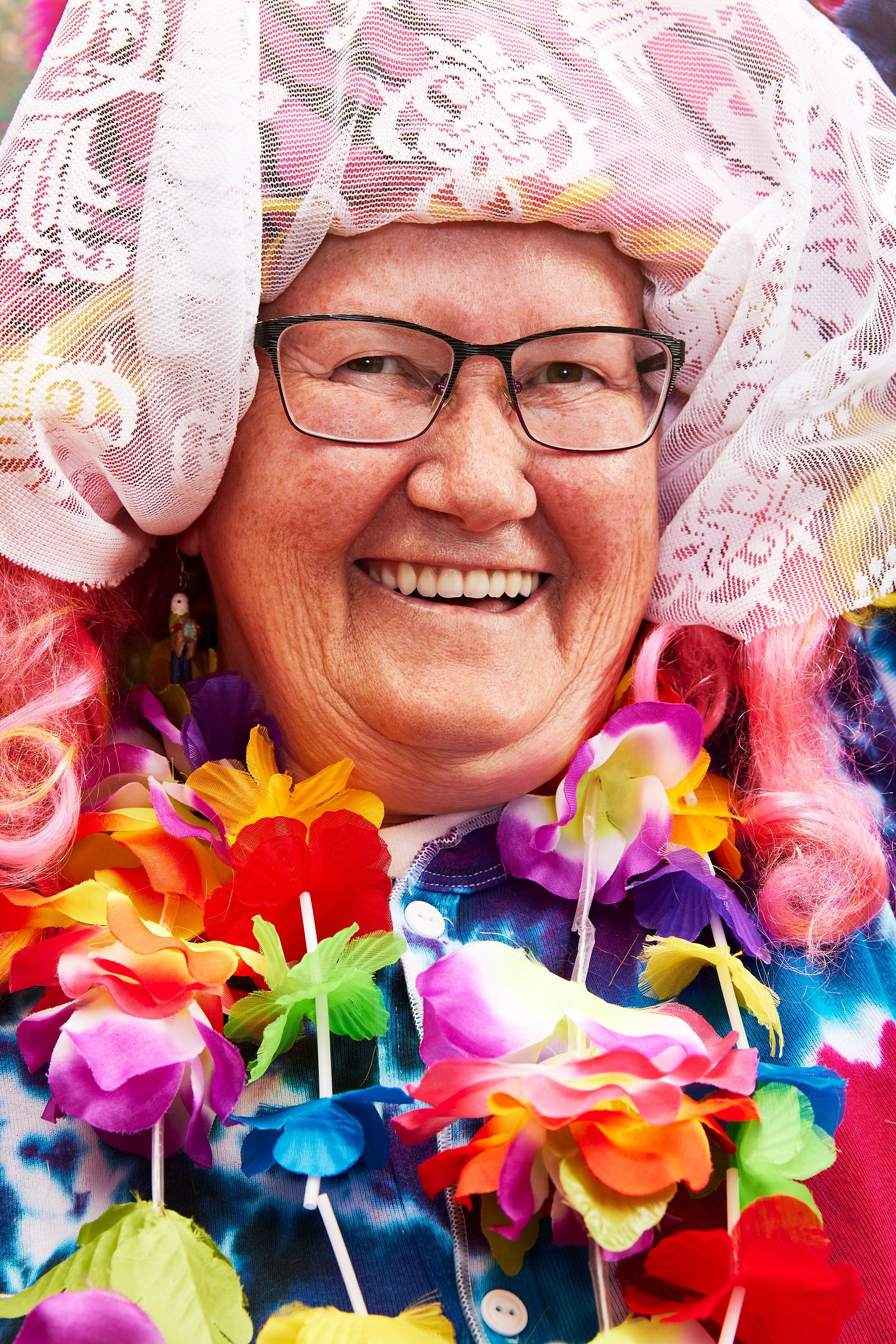 Portrait of a mummer in St John's, Newfoundland. Sharon Hynes was photographed by Adam Coish Photography in 2022.