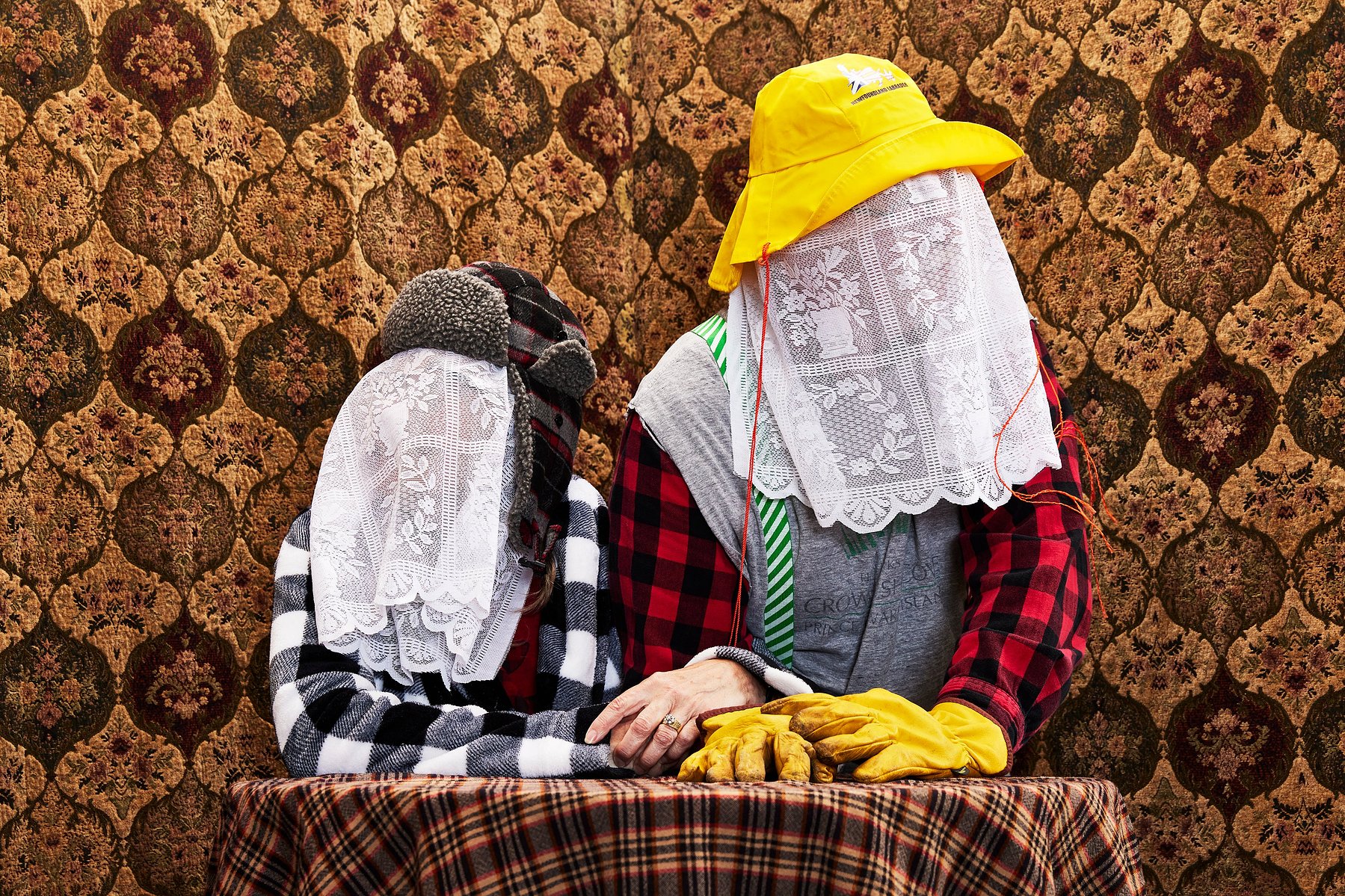 Portrait of a mummer in St John's, Newfoundland. Sue & Paul Dynes was photographed by Adam Coish Photography in 2022.