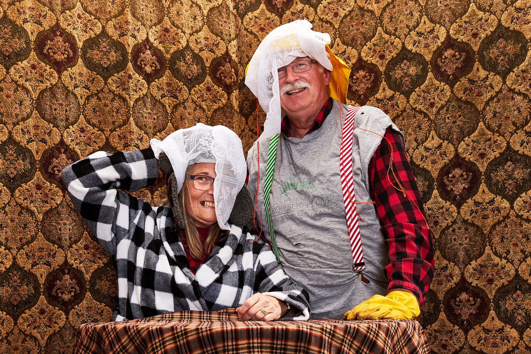 Portrait of a mummer in St John's, Newfoundland. Sue & Paul Dynes was photographed by Adam Coish Photography in 2022.