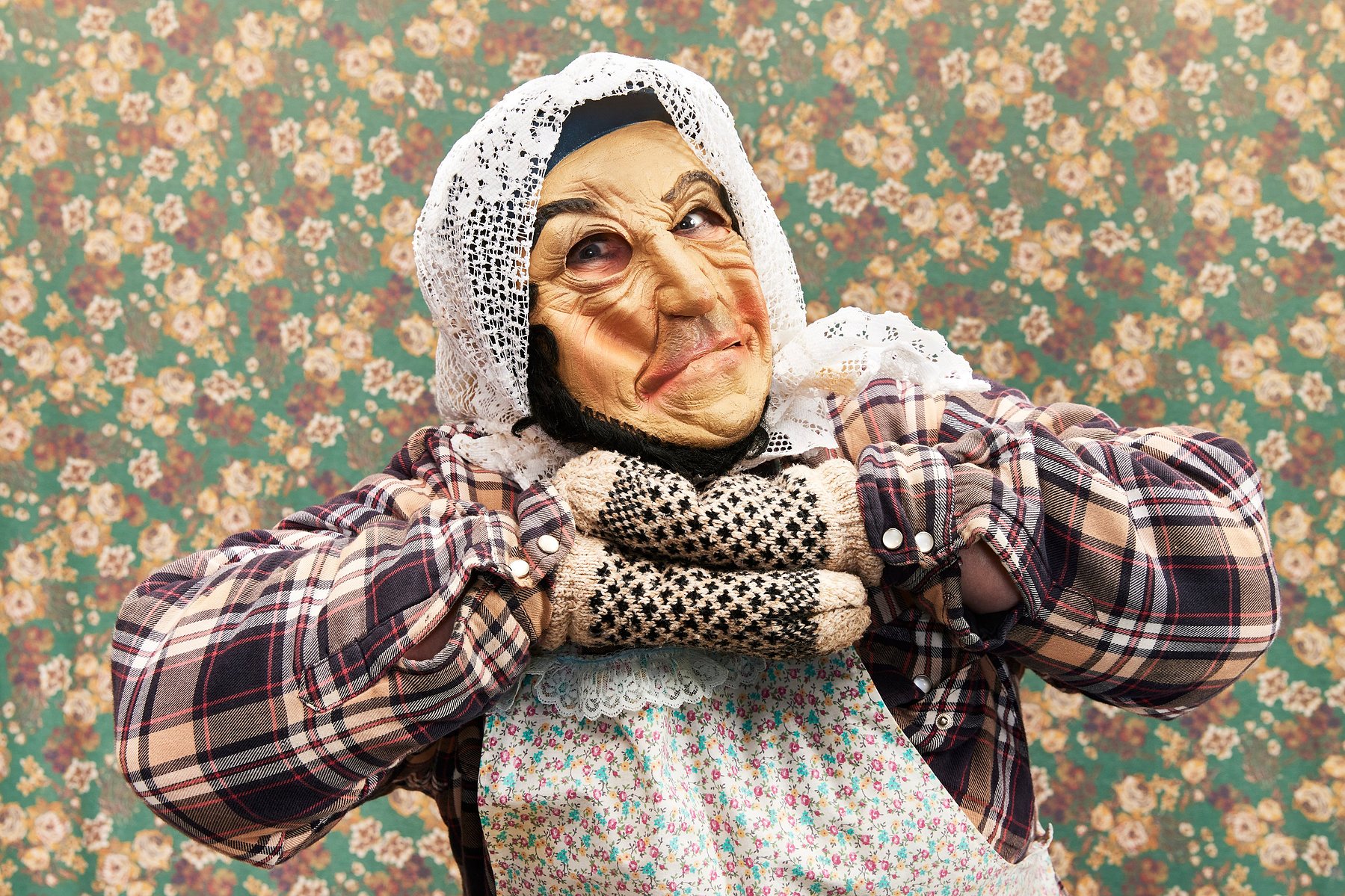 Portrait of a mummer in St John's, Newfoundland. Helen Mackey was photographed by Adam Coish Photography in 2022.