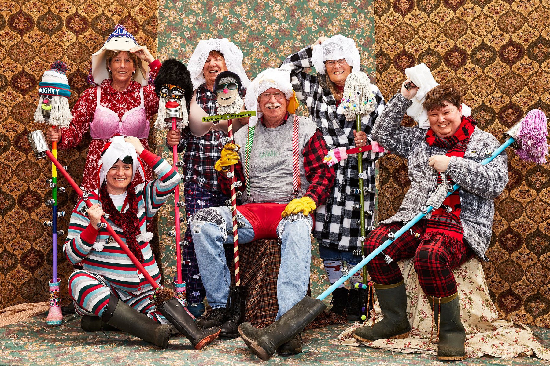 Portrait of a mummer in St John's, Newfoundland. The Tunis Court Crew were photographed by Adam Coish Photography in 2022.