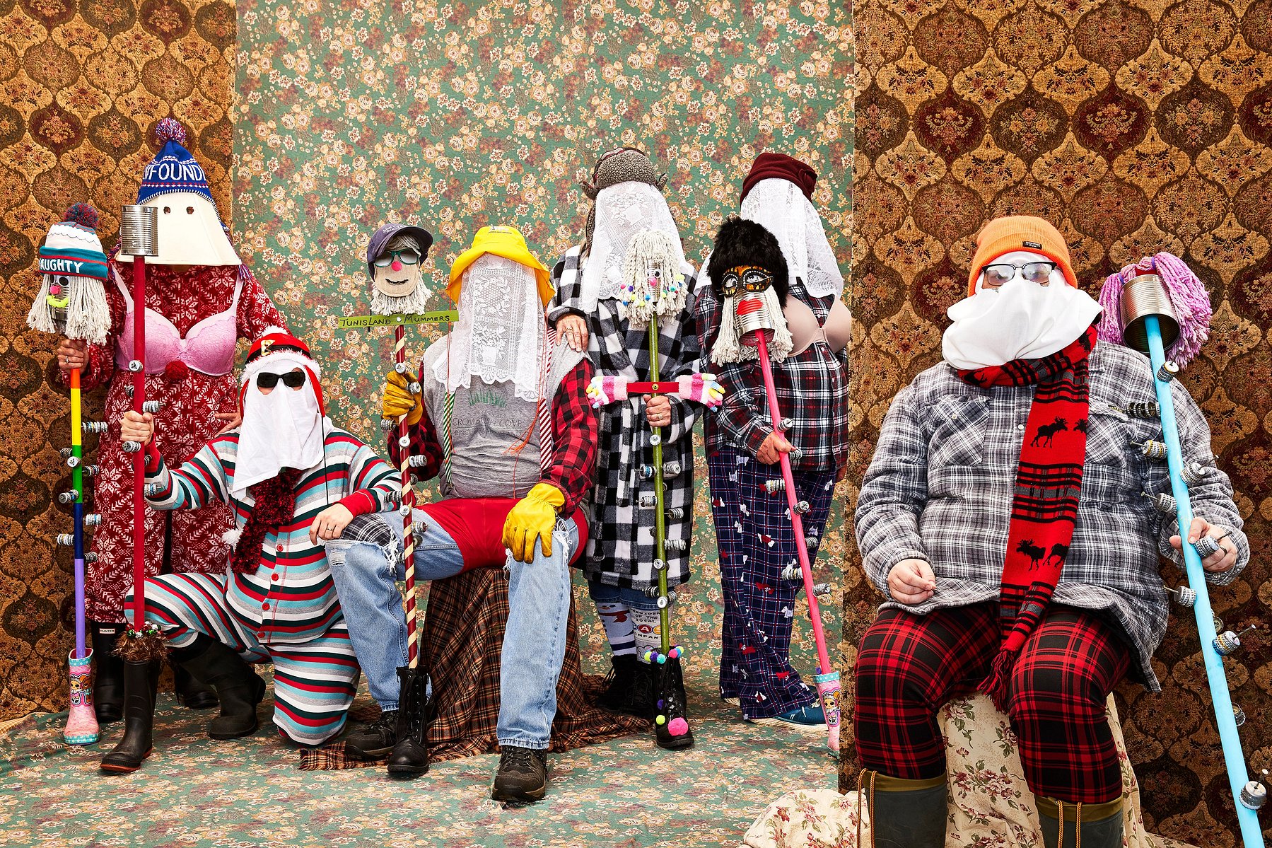 Portrait of a mummer in St John's, Newfoundland. The Tunis Court Crew was photographed by Adam Coish Photography in 2022.