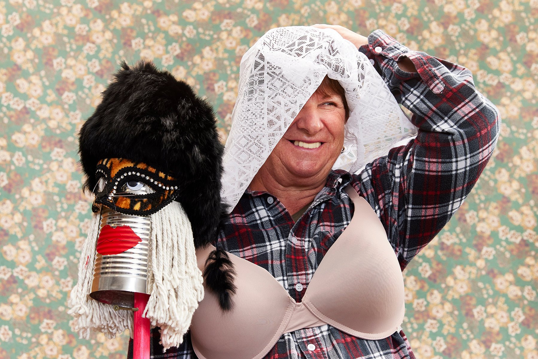 Portrait of a mummer in St John's, Newfoundland. Barb Ivany was photographed by Adam Coish Photography in 2022.