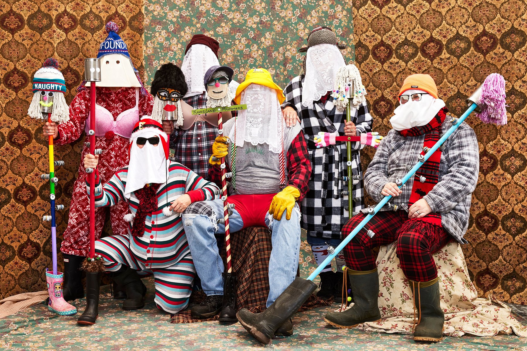 Portrait of a mummer in St John's, Newfoundland. The Tunis Court Crew were photographed by Adam Coish Photography in 2022.
