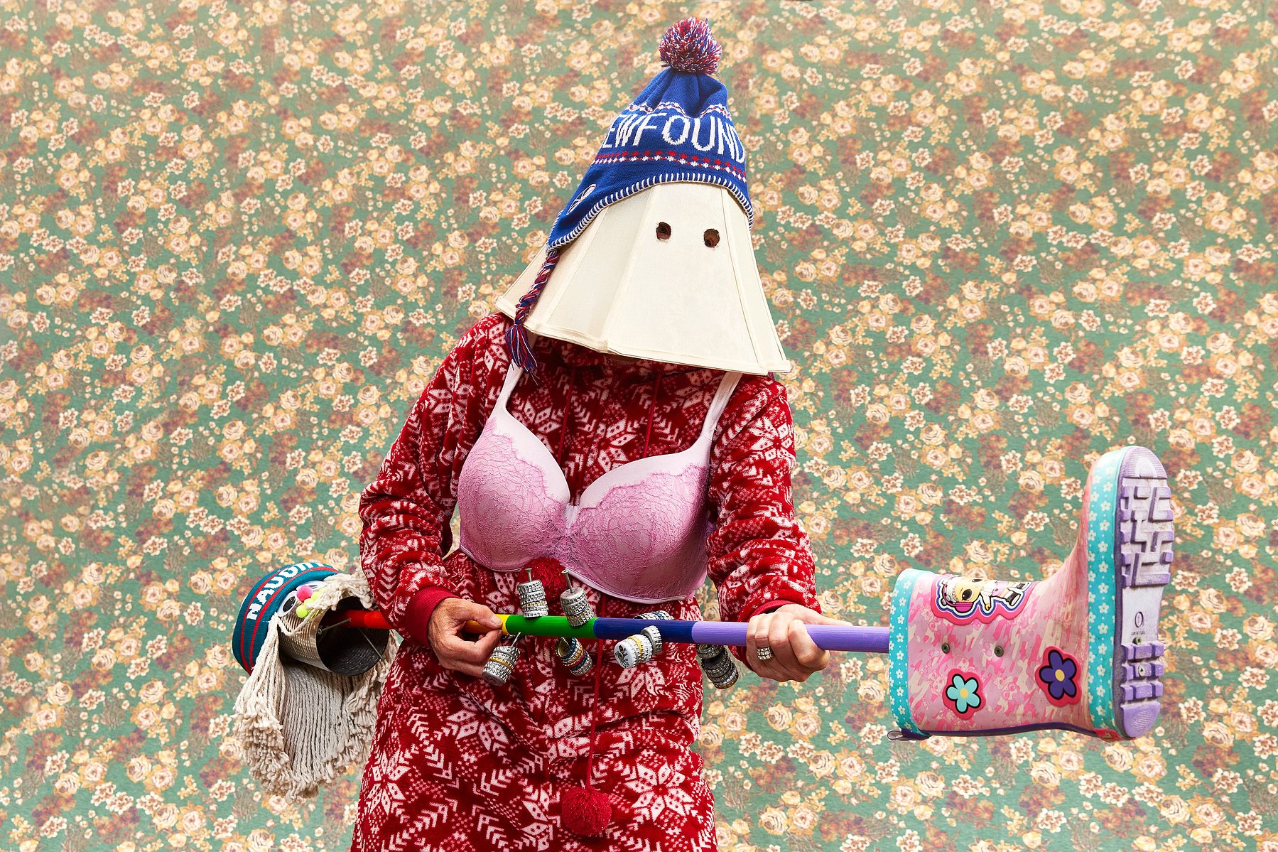 Portrait of a mummer in St John's, Newfoundland. Sharon Brophy was photographed by Adam Coish Photography in 2022.