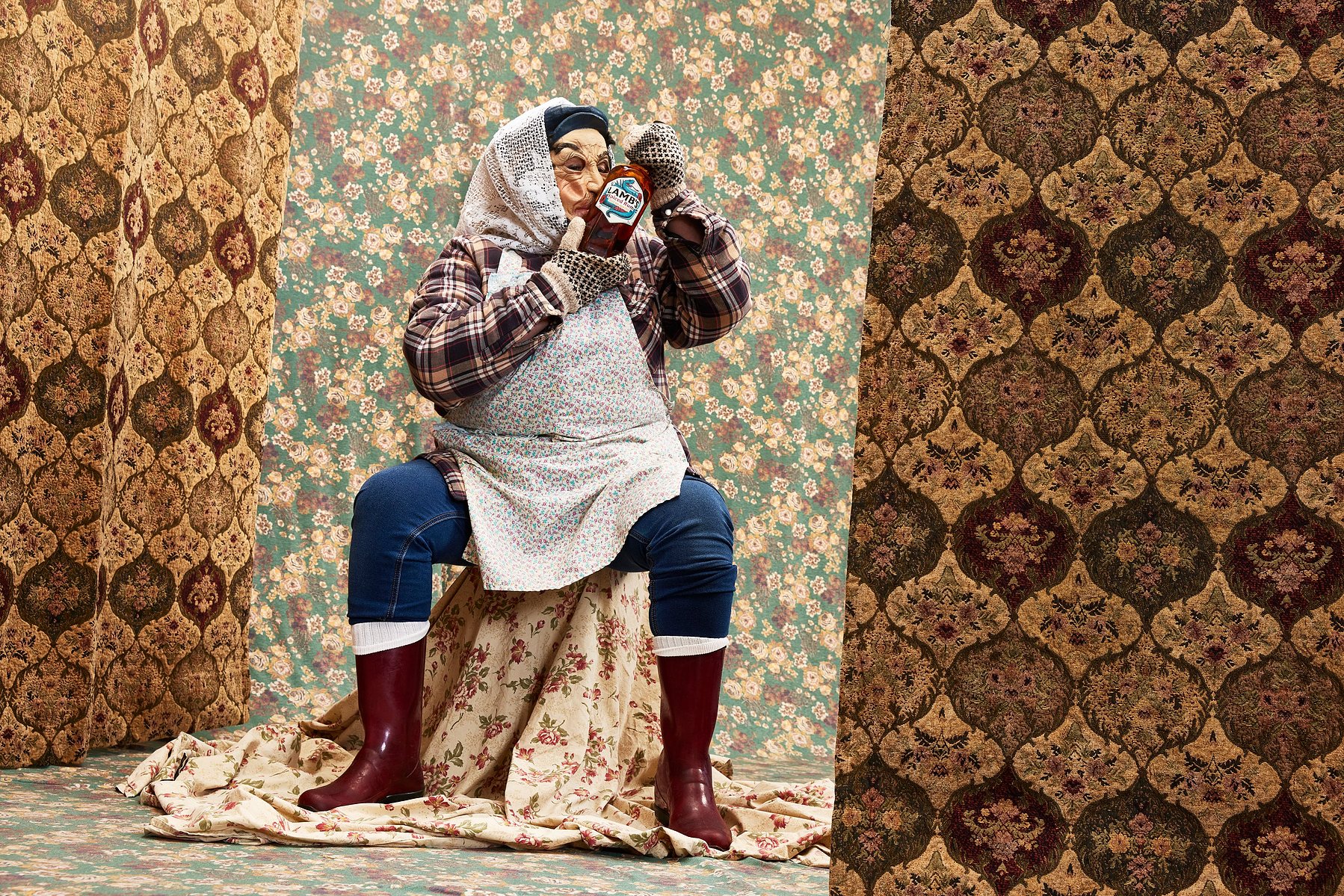 Portrait of a mummer in St John's, Newfoundland. Helen Mackey was photographed by Adam Coish Photography in 2022.